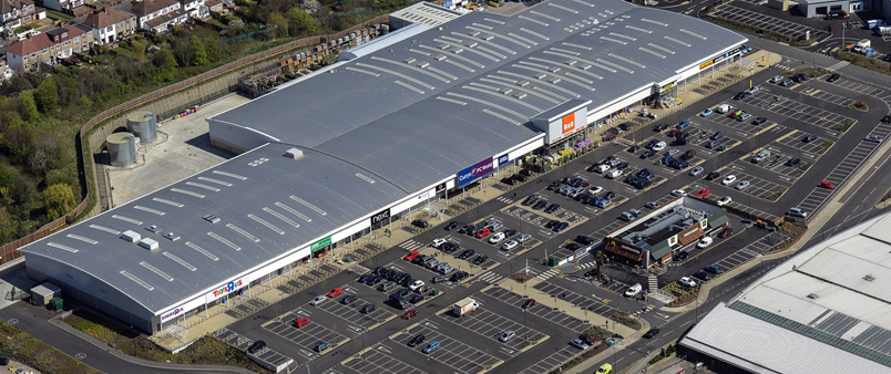 Bell Green retail park_aerial view